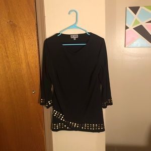 Black Tunic with Gold Detailing